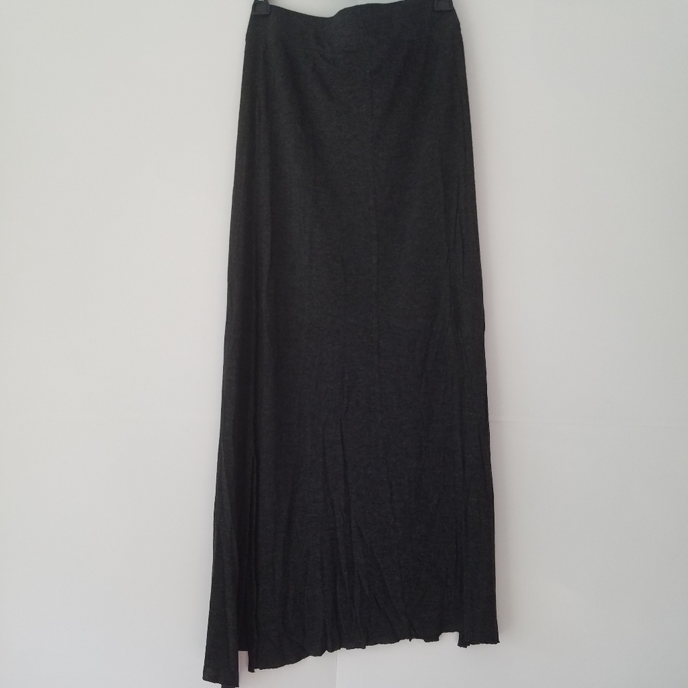 Madewell Speckled Gray Maxi Skirt with Side Slits
